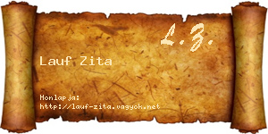 Lauf Zita névjegykártya