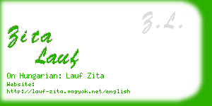zita lauf business card